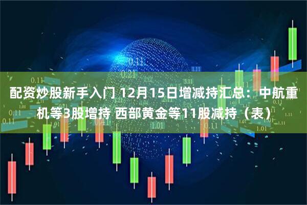 配资炒股新手入门 12月15日增减持汇总：中航重机等3股增持 西部黄金等11股减持（表）